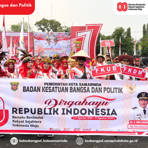Badan Kesatuan Bangsa dan Politik Kota Samarinda Ikuti Pawai Pembangunan & Karnaval Budaya Nusantara 2025