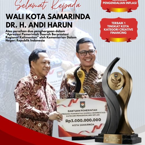 Wali Kota Samarinda, Andi Harun, Raih Dua Penghargaan Bergengsi dari Kemendagri